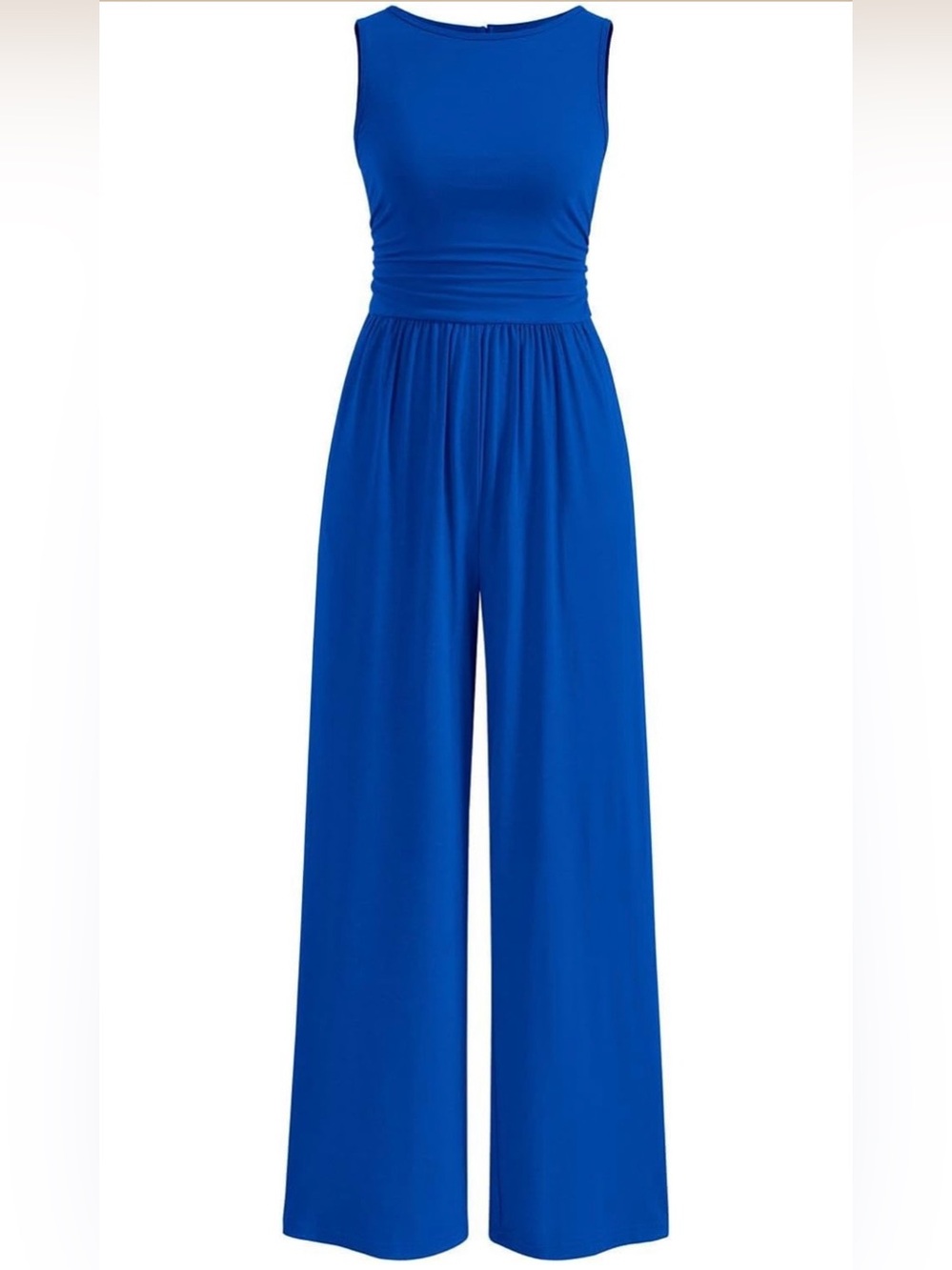 Sleeveless Wide-Leg Jumpsuit in Royal Blue